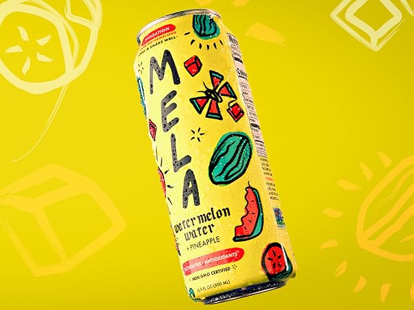 Mela Water Pineapple Sparkling Flavored Water, 12oz Cans, 6-Pack