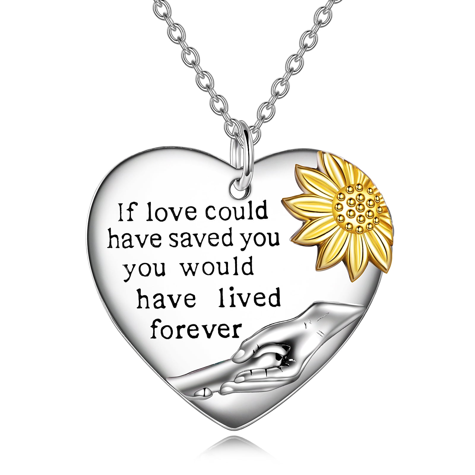 Necklace with Pendant Heart with Paw 925 Real Silver Shake Necklace Ladies 