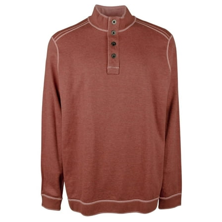 Tommy Bahama Men's Flipfield Snap Mock Pullover Sweatshirt CHthr Medium