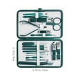 thumbnail image 2 of Portable Stainless Steel Nail Clippers Manicure and Pedicure Tool Set,Cuticle Cleaning Ear Spoon Nail Scissors Grooming Kit for Travel and Home-18Pcs-Dark Green, 2 of 6