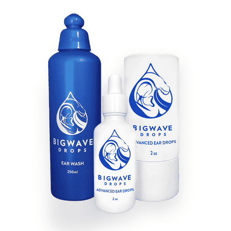 BigWave Drops Complete Ear Care System - Fast-Acting Ear Drops and Ear Wash - for Swimmers - Surfers - Water Athletes - Itching & Irritation