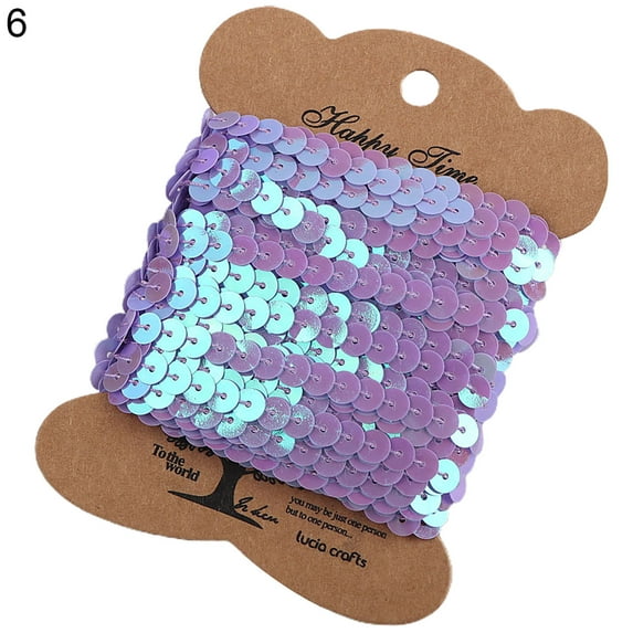 Naturegr Lustrous 1 Roll Sequin Trim Glossy Cuttable 10 Yard Sewing Crafts Sequin DIY Ribbon Cloth Accessory