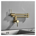 thumbnail image 3 of Brushed Golden Kitchen Faucet Single Cold Water Single Lever Foldable Rotatable Spout Wall Mount Sink Tap 9 Types ,Easy to Install, 3 of 7