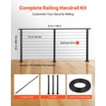 thumbnail image 2 of VEVOR 6.5 ft Complete Cable Railing Kit with Post,35 inch Tall Matte Black Stainless Steel Handrail Cuttable for Outdoor/Indoor Steps,Level Hole Drilled Railing Posts System for Stairs,Deck,Balcony, 2 of 9