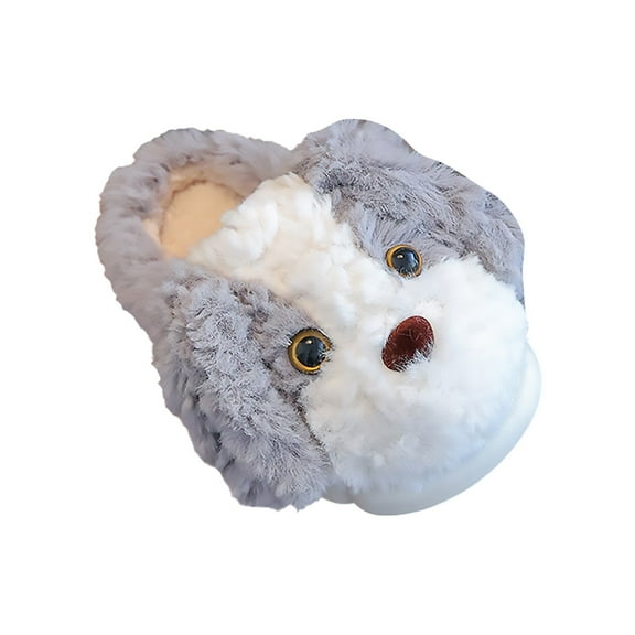 Otqutp Toddler Boys Girls Soft Plush Slippers Cute Dog Cartoon Animal House Shoes Toddler Kids Winter Non Slip Cozy Sandals