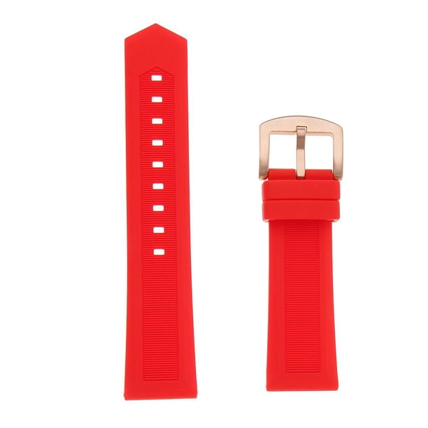 Correa de reloj de silicona con cierre desplegable impermeable y hebilla de oro rosa. 19mm