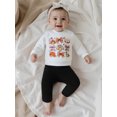 thumbnail image 4 of RUINIXCW Toddler Baby Boy Girl Thanksgiving Outfit Infant Baby Boy Girl Fall Winter Clothes Pumpkin Turcky Printed Long Sleeve Crewneck Sweatshirt Jogger Pants Set, 4 of 9