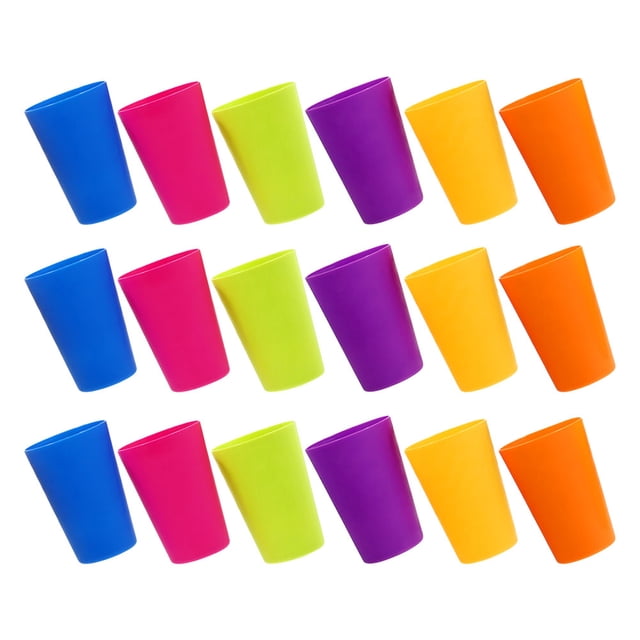 Moluckfu 18Ud Vasos Plásticos Para Beber Con Colores Variados Ideal Para Fiestas Y Eventos