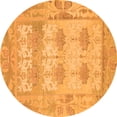 thumbnail image 1 of Ahgly Company Indoor Round Oriental Orange Traditional Area Rugs, 4' Round, 1 of 4