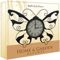 thumbnail image 2 of Benzara 15” Metal Butterfly Decorative Outdoor Wall Clock for Patios and Gardens, Weather-Resistant, 2 of 2
