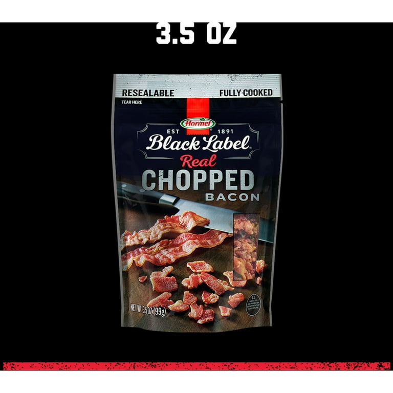 HORMEL BLACK LABEL Real Chopped Bacon - Fully Cooked Pieces HORMEL BLACK LABEL Real Chopped Bacon - Fully Cooked Pieces