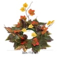 thumbnail image 5 of 2Pcs Autumn Maple Leaf and Berry Wreaths, 12.6in Fall Foliage Decoration for Indoor Home Decor, Seasonal Harvest Floral Accent Ornament, 5 of 7