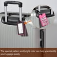 thumbnail image 5 of Equipaje Etiqueta, PVC Identificador Tarjeta Soporte Etiqueta, No Tu Bolsa Patrón Viaje Bolso Etiqueta con Ajustable Correa para Equipaje Maleta, Rosa Paquete de 3, 5 of 5