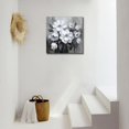 thumbnail image 4 of HFDF Bathroom Wall Art Flower Wall Art Picture decorative aesthetics Big wall Art Gray and White and Blue Flower Wall Art-Floral Canvas Wall Art Office Flower Wall Art Decoration 10x8inch Framed, 4 of 5