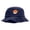 Navy, variant on Orange Mushroom Monater Embroideered Unisex Multipurpose Crushable Cotton Twill Bucket Hat - Black L