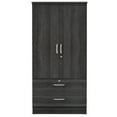 thumbnail image 2 of Better Home Products Grace Wood 2-Door Wardrobe Armoire with 2-Drawers in Gray, 2 of 5