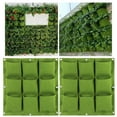 thumbnail image 3 of opvise Hanging Planting Bag Wall Mounted 9 Pockets Vertical Square Breathable Indoor Outdoor Hanging Strawberry Flower Wall Planter Gardening Supplies Green, 3 of 8