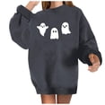 thumbnail image 2 of Lolmot Womens Fleece Sweatshirt Halloween Cute Ghost Print Pullover Teen Girl Trendy Loose Casual Long Sleeve Crewneck Going out Tops, 2 of 4