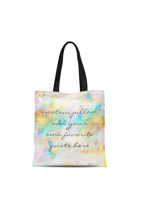 Canvas Tote Bag Name Custom Add Your Own Reusable Handbag Shoulder Grocery Shopping Bags
