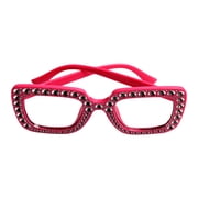 Pink Square Rhinestone Novelty Party Glasses, by Way To Celebrate