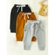 thumbnail image 2 of Gupgi, paquete de 10 pantalones de chándal para niños pequeños, 6M, 12M, 18M, 24M, 14T, pantalones casuales para niños, pantalones de correr activos de Color sólido para niños,Black Brown Grey, 2 of 7