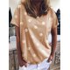 thumbnail image 1 of Camiseta holgada con estampado de lunares para mujer, camisetas de manga corta con cuello en V para mujer, Tops básicos versátiles informales de moda diaria 2023, 1 of 5