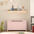 thumbnail image 2 of PAPROOS Toy Box for Boys Girls, Wooden Kids Toy Chest with Storage Bench and Safety Hinged Lid, Modern Toy Storage Organizer for Living Room, Bedroom, Toddler Room, Pink, 2 of 11