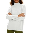 thumbnail image 3 of Diufon Turtleneck Sweaters for Women Fall Winter Long Sleeve Mock Neck Knitted Pullover Thicken Warm Sweater, 3 of 8