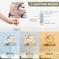 thumbnail image 4 of WOBOGO Dessert Penguin Pink Pattern Table Lamps Bedroom 3-Speed Dimmable Farm Style with Fabric Shade for Reading and Home Office, 4 of 8