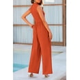 thumbnail image 2 of Womens Summer One Piece Sleeveless Mock Neck Wide Leg Pants Rompers With Pockets, 2 of 17