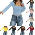 thumbnail image 1 of Camisas de otoño,Blusa informal de manga larga con lazo y cuello en U para mujer, de poliéster, cómoda para uso diario en casa o en el trabajo, sopatenor, 1 of 9