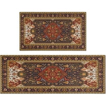 Boho Kitchen Rugs Sets of 2, Vintage Washable Anti Fatigue Kitchen Runner Mats for Floor, Non Slip Comfort Standing Holiday Decor Mat for Sink, Laundry, Office 17"x 47" 17"x 30"