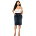 thumbnail image 2 of Be-Girl Women's Plus Denim Pencil Skirt, Raw Hem, 4-Pocket Style - SG-79114, 2 of 6