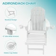 thumbnail image 3 of FODINGHILL Folding Adirondack Chair with ottoman , W/ Footrest & Dual Cup Holders, HDPE All Weather Fire Pit Chair for Porch Garden Pool, White, 3 of 10