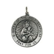 Scapular Religious Medal - Solid Sterling Silver, 5/8 Inch (18mm)