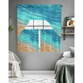 thumbnail image 5 of Aqua Ombre Coastal Swag Valance and Tier Curtains 24'' Length Set, Summer Nautical Beach Ocean Seaside Light Filtering Kitchen Curtains, Tier Curtain Valances for Bathroom/Living Room/Bedroom/Café, 5 of 6
