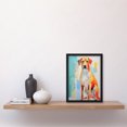 thumbnail image 4 of My Best Friend Cute Dog Portrait Teal Orange Bright Contemporary Oil Painting Artwork Framed Wall Art Print A4, 4 of 5