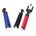 thumbnail image 2 of Trípode flexible de esponja con forma de pulpo para teléfono móvil, smartphone, ligero y flexible, soporte para teléfono, trípode de viaje para selfies (negro, rojo y azul), 2 of 8