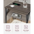 thumbnail image 3 of End Table with Charging Station, Set of 2, Small Side Tables for Living Room, Bedroom, Nightstand with Outlets and USB Ports, Bedside Table with Storage Shelf, Chestnut Brown and Black, 3 of 5