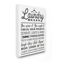 Stupell IndustriesLaundry Rules with Hanger TypographyCanvas Wall Art by Lettered and Lined