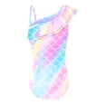 thumbnail image 3 of Usaibhir Toddler Girls One Piece Swimsuit Skirted Bathing Suits One Shoulder Ruffle Bathing Suit Adjustable Swimwear 5-12T, 3 of 17