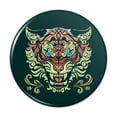 thumbnail image 1 of Fierce Snarling Tribal Tiger Oni  Pinback Button Pin, 1 of 4