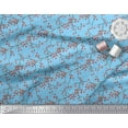 thumbnail image 3 of Soimoi Blue Viscose Chiffon Fabric Cherries Fruits Print Fabric by Yard 42 Inch Wide, 3 of 3
