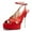 Red, variant on FSJ Women Elegant Stiletto Platform High Heel Peep Open Toe Pumps Crisscross Ankle Buckle Strap Sandals Wedding Dressy Shoes Size 8 White