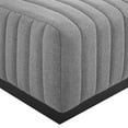 thumbnail image 3 of Conjure Channel Tufted Upholstered Fabric Ottoman Black Light Gray, 3 of 7