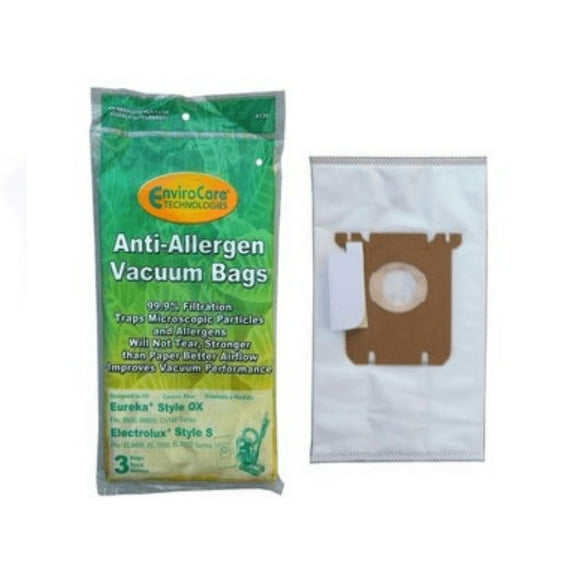 Eureka Style OX Electrolux S Cloth Vacuum Bags Type Vac HEPA 61230F-6 Oxygen Can [3 Bags]