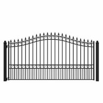 ALEKO Steel Single Swing 12 x 6 feet Black Driveway Gate London Style