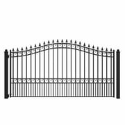 ALEKO Steel Single Swing 12 x 6 feet Black Driveway Gate London Style