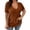 Orange, variant on Womens Plus Size Deep V Neck Tunic Tops Vertical Rib Knit Short Sleeve Curved Split Hem Solid Casual Shirts Blouses Orange L