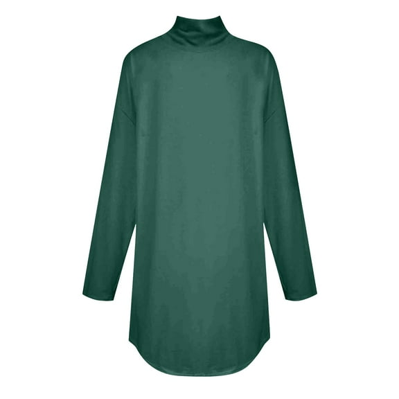 Long Sleeve Shirts for Women Color Block Tunic Tops Turtleneck Long Sleeve Blouses Fall Casual Winter Clothes